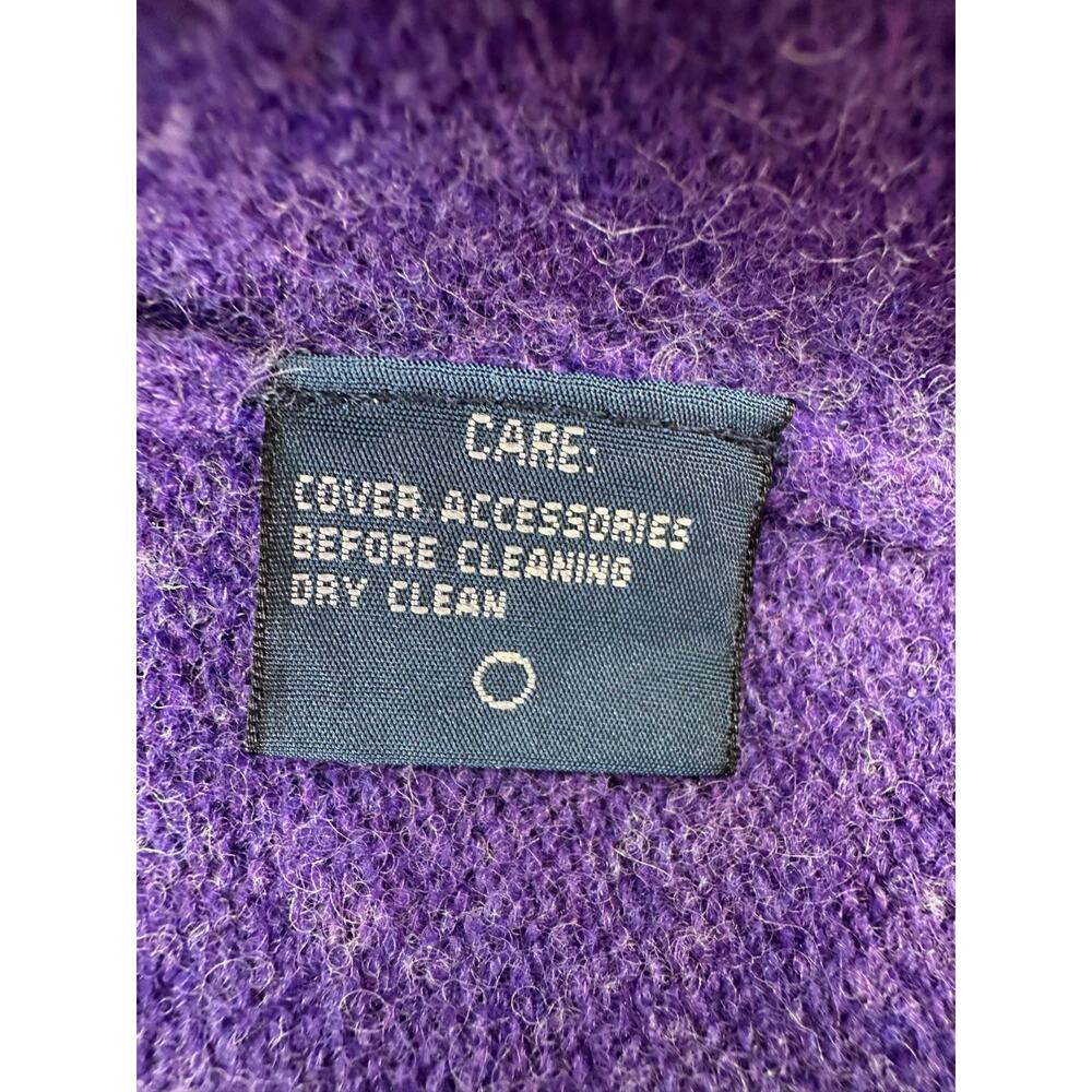 Ralph Lauren XL Purple Marbled Wool/Angora Blend Button Front Cardigan Sweater - Picture 3 of 8